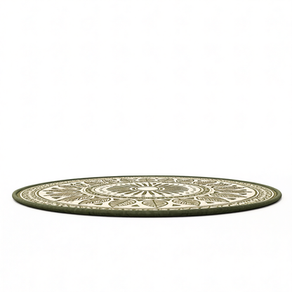Reversible 10 ft Round Outdoor Rug - Plastic Straw Mat for Patio and RV