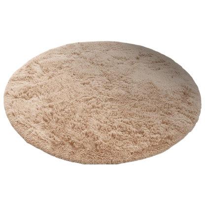 High Pile Round Area Rug – Machine Washable with Non-Slip Backing