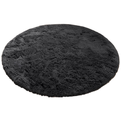 High Pile Round Area Rug – Machine Washable with Non-Slip Backing