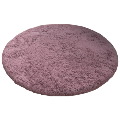 High Pile Round Area Rug – Machine Washable with Non-Slip Backing