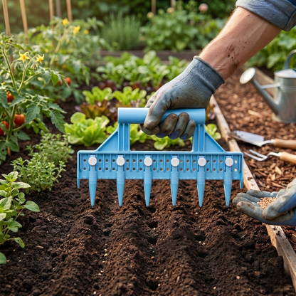 Garden Planting Tool for Seed Spacing and Row Alignment