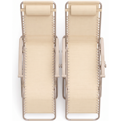 2-Pack Patio Chairs with Cup Holders, Pillows, and Folding Design