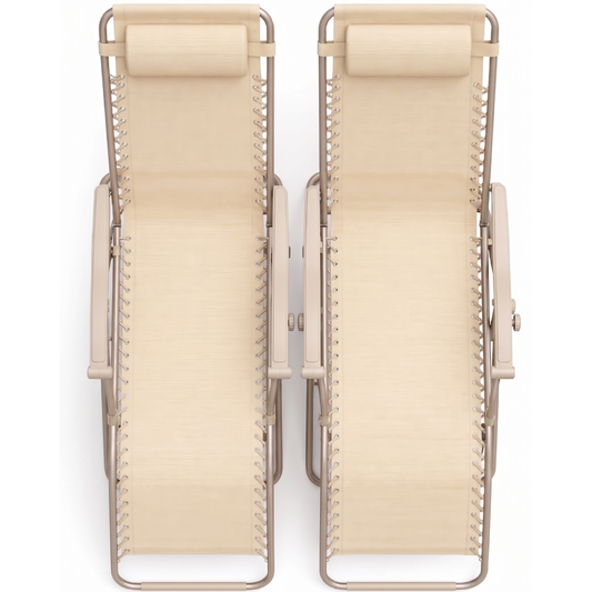2-Pack Patio Chairs with Cup Holders, Pillows, and Folding Design