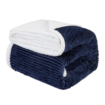 Cozy Microfiber Sherpa Blanket for Beds and Sofas