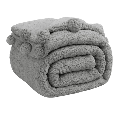 Cozy Microfiber Sherpa Blanket for Beds and Sofas