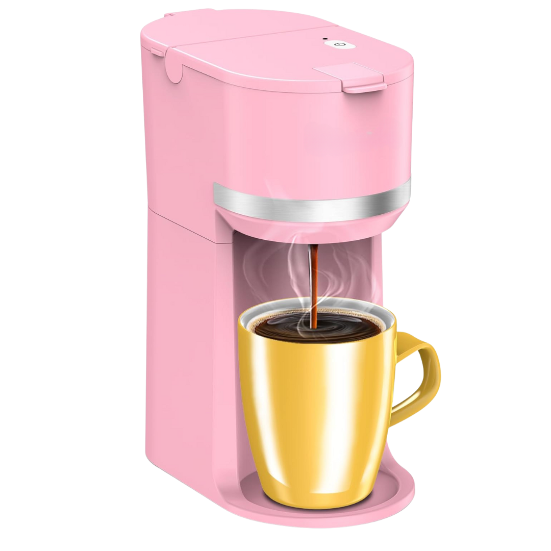 Compact Coffee Brewer for K-Cups and Ground Coffee, Quick Brewing