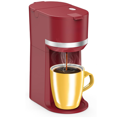 Compact Coffee Brewer for K-Cups and Ground Coffee, Quick Brewing