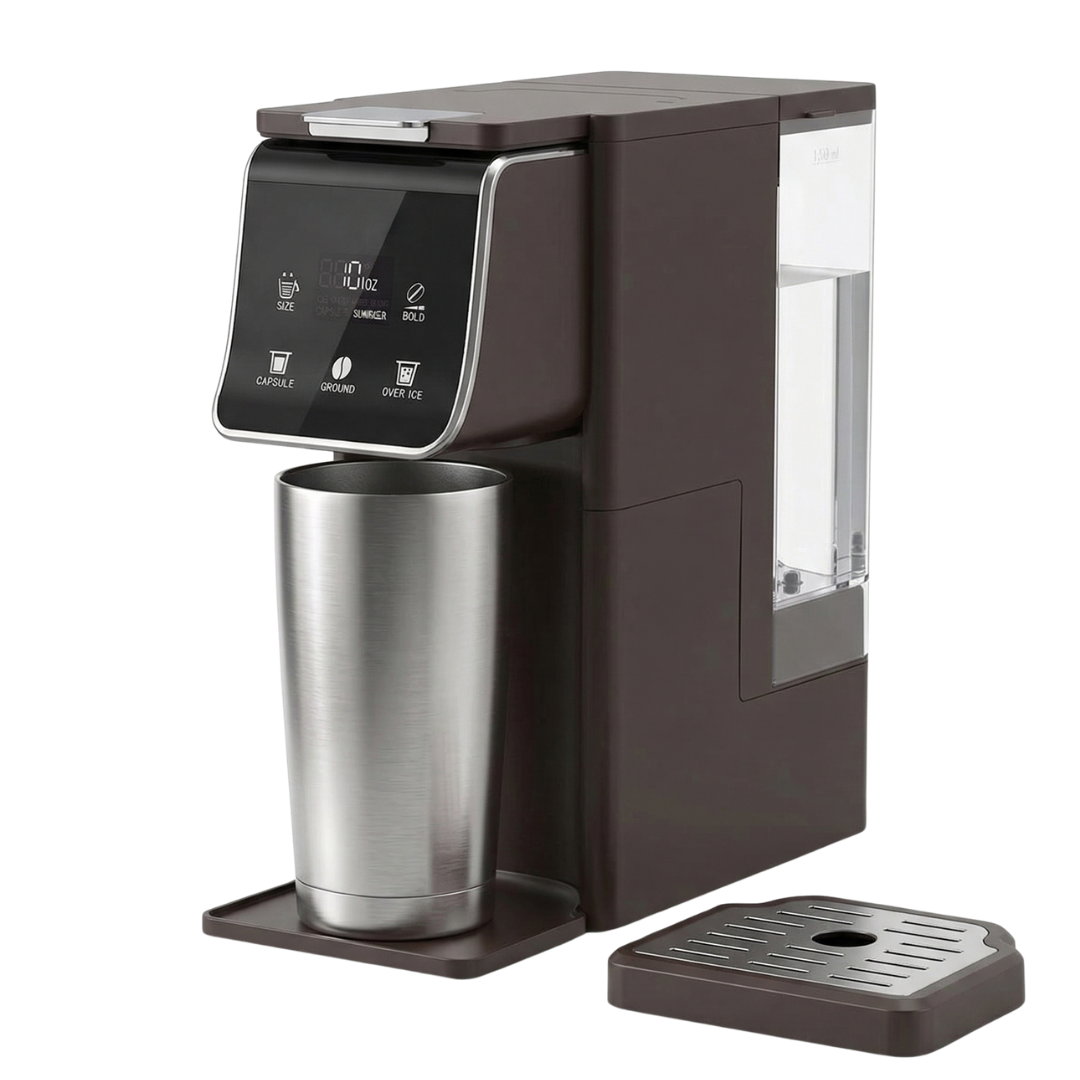 Coffee Brewer for Single Servings with 52oz Water Tank, K-Cup & Tea