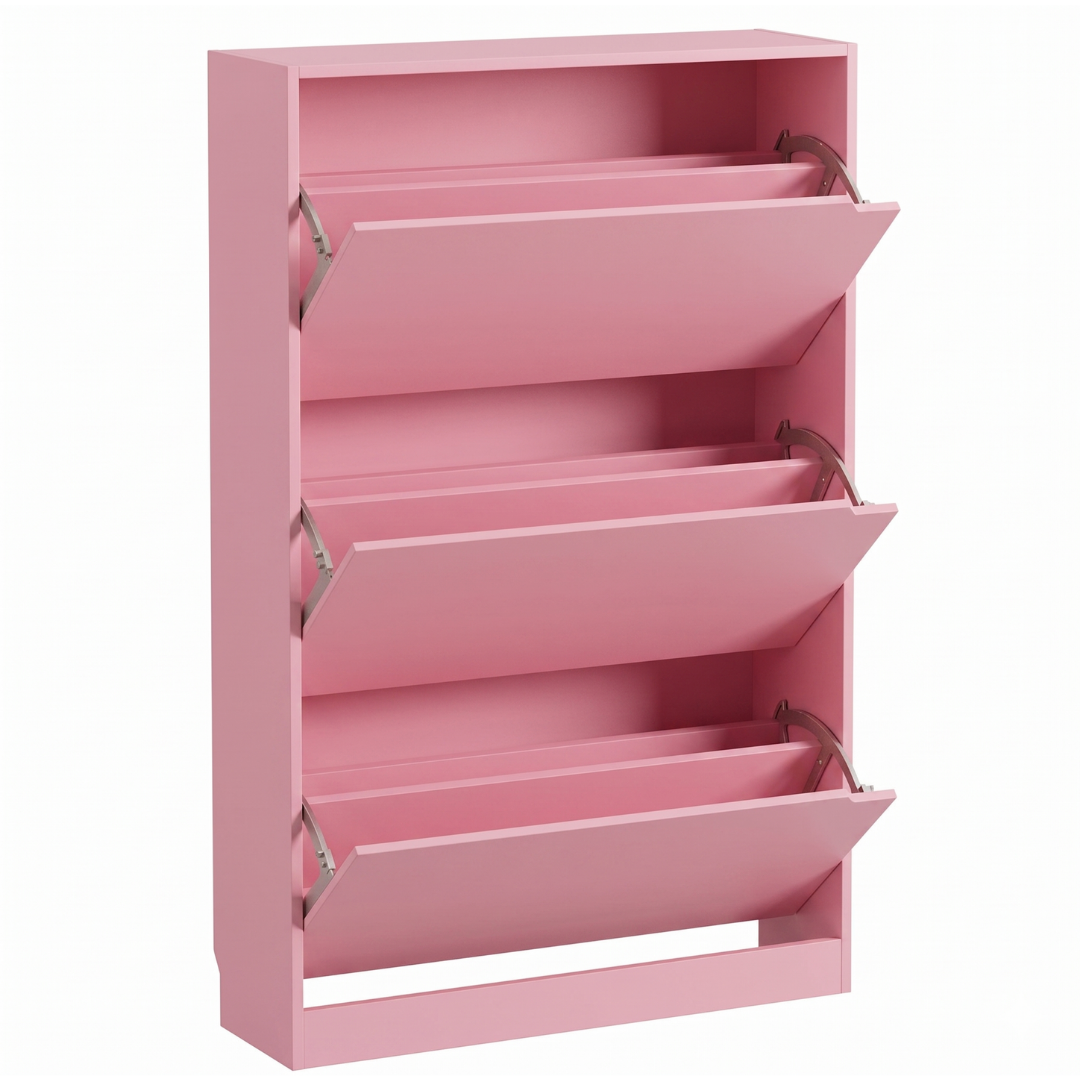 Narrow Entryway Storage Cabinet with 3 Flip Drawers for Shoes