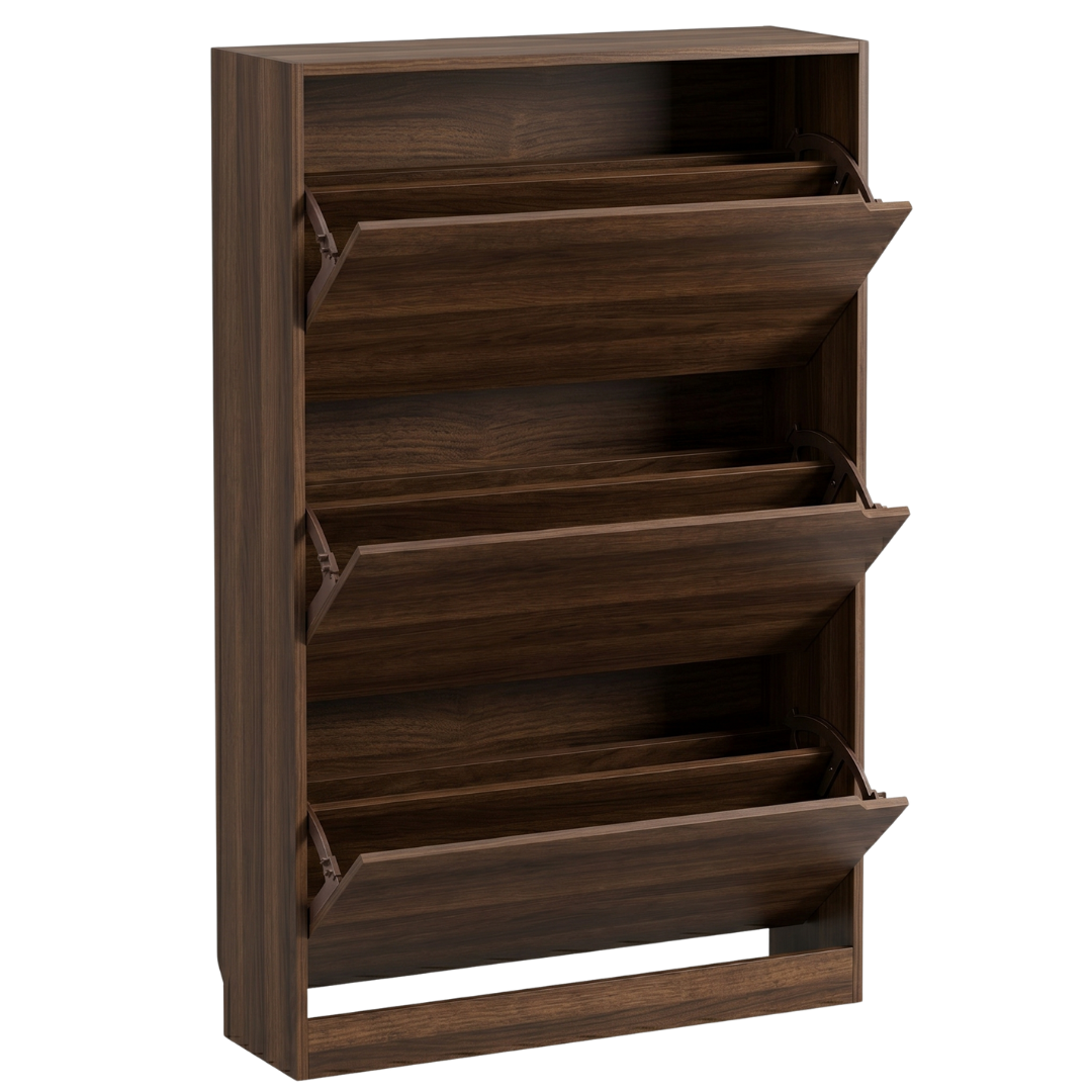 Narrow Entryway Storage Cabinet with 3 Flip Drawers for Shoes