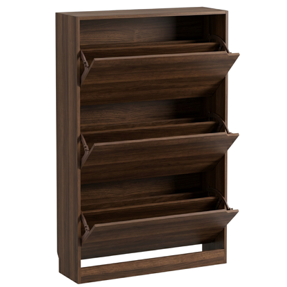 Narrow Entryway Storage Cabinet with 3 Flip Drawers for Shoes