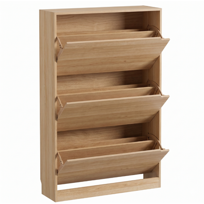 Narrow Entryway Storage Cabinet with 3 Flip Drawers for Shoes