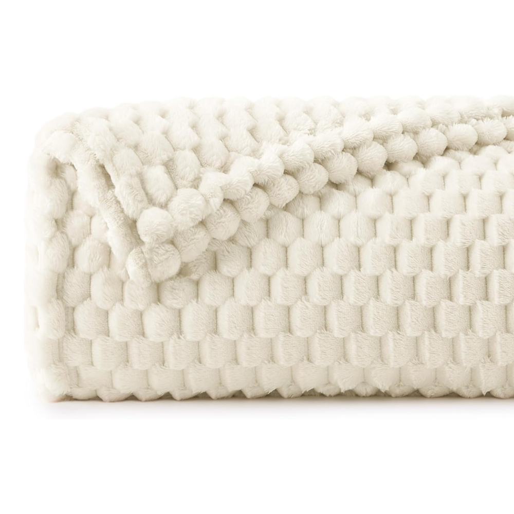 3D Textured Soft Fleece Blanket for Home Decor, Couch, and Bed