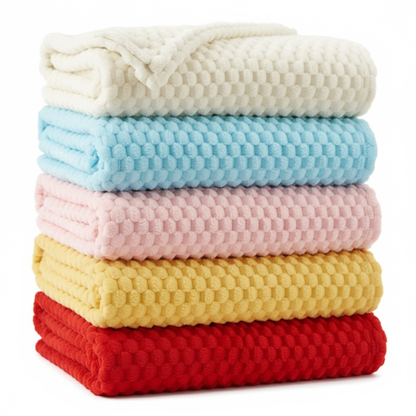 3D Textured Soft Fleece Blanket for Home Decor, Couch, and Bed