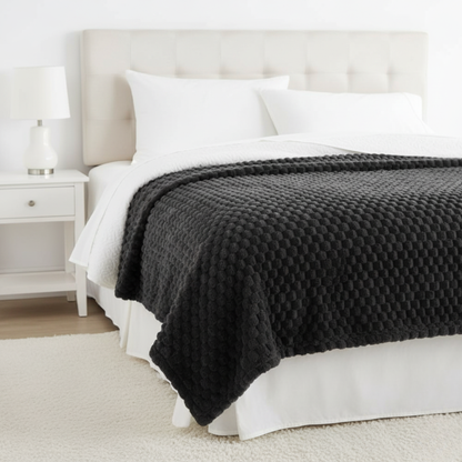 3D Textured Soft Fleece Blanket for Home Decor, Couch, and Bed