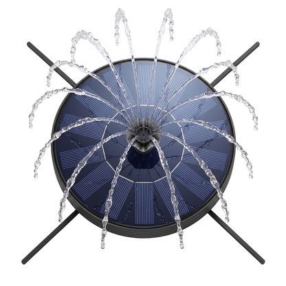 Fountain Pump for Solar Birdbath with 6 Nozzles and Glass Panel