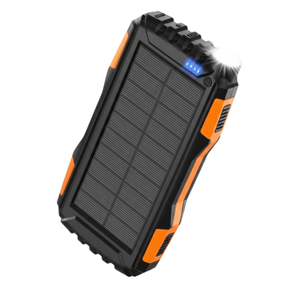 Portable Solar Charger 42800mAh Power Bank with USB Ports and Flashlight