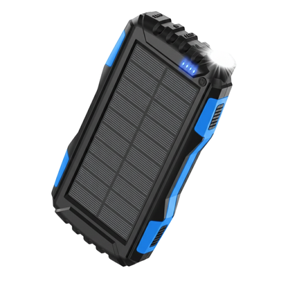 Portable Solar Charger 42800mAh Power Bank with USB Ports and Flashlight