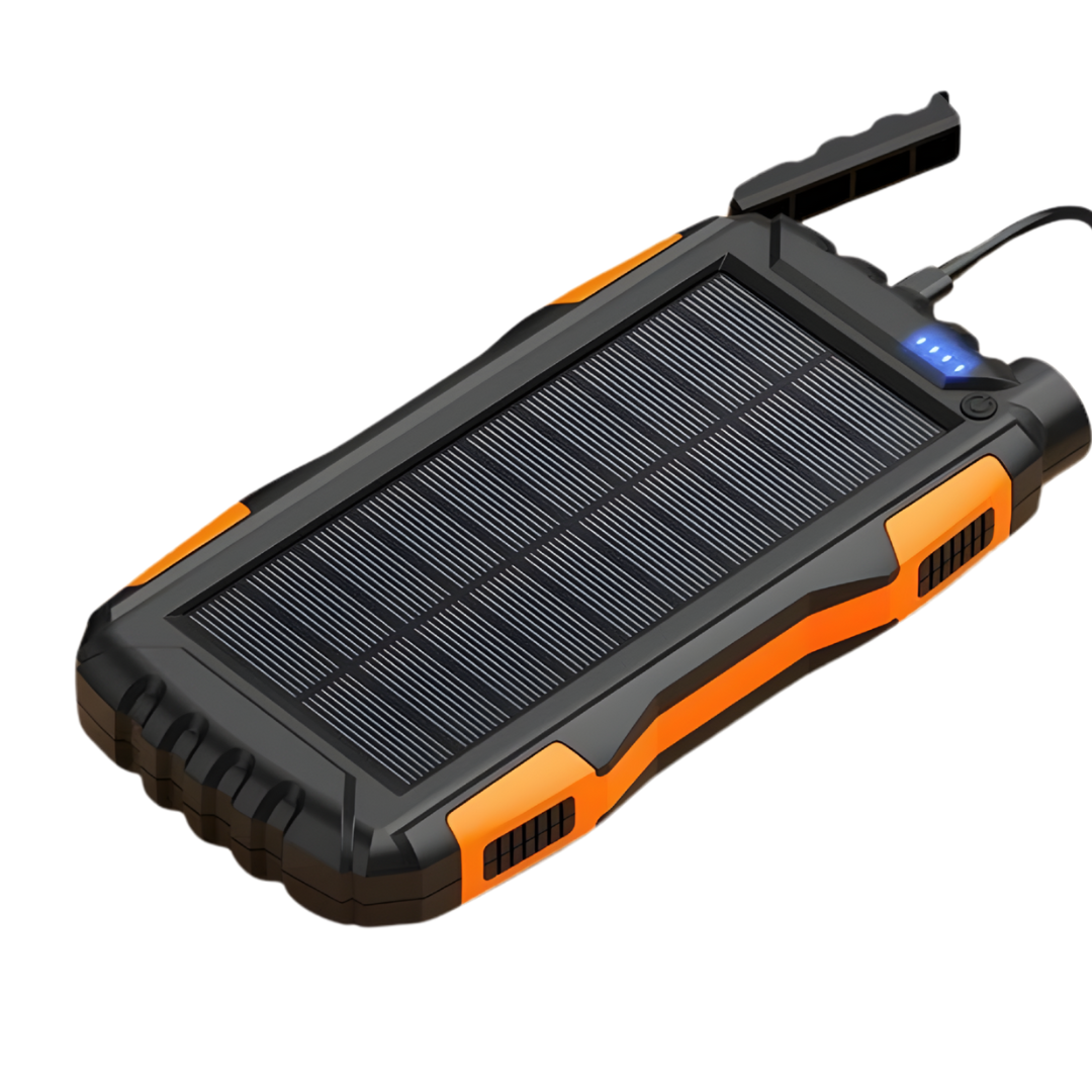 Portable Solar Charger 42800mAh Power Bank with USB Ports and Flashlight