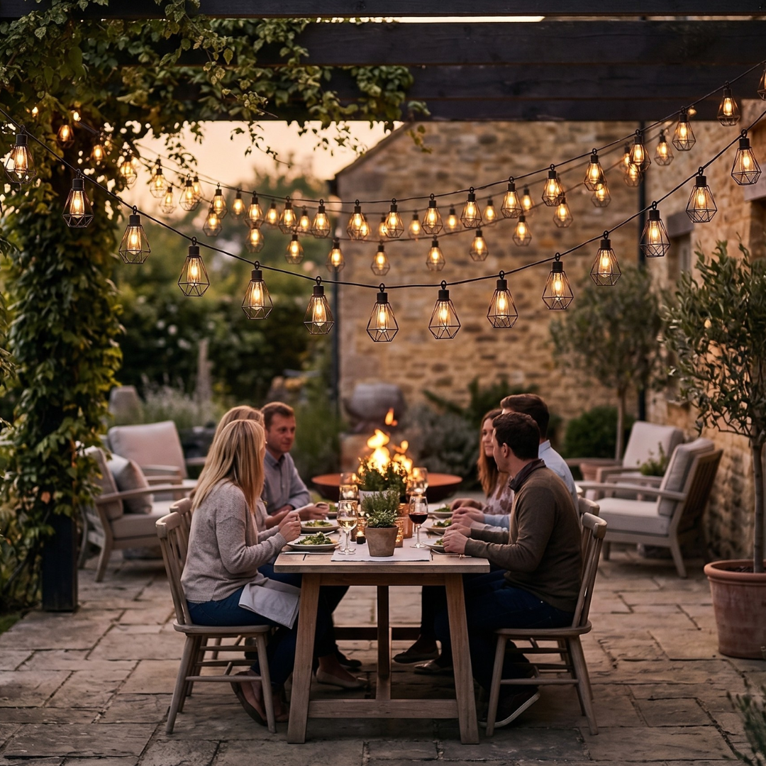 Remote-Controlled Solar Fairy Lights with USB Charging for Outdoor Spaces