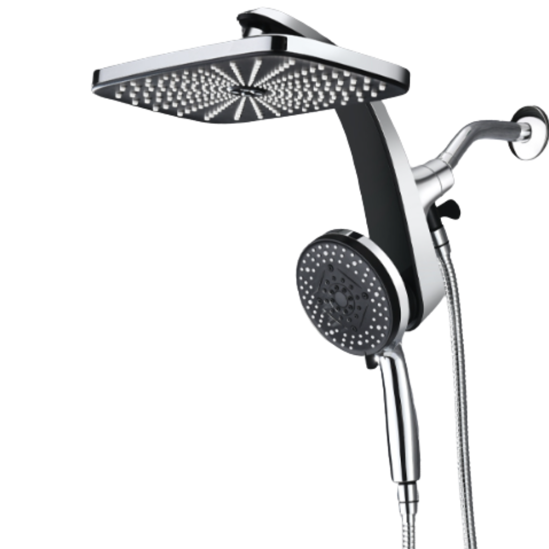 10-Function Handheld Shower with Square Rainfall System, 2.5 GPM