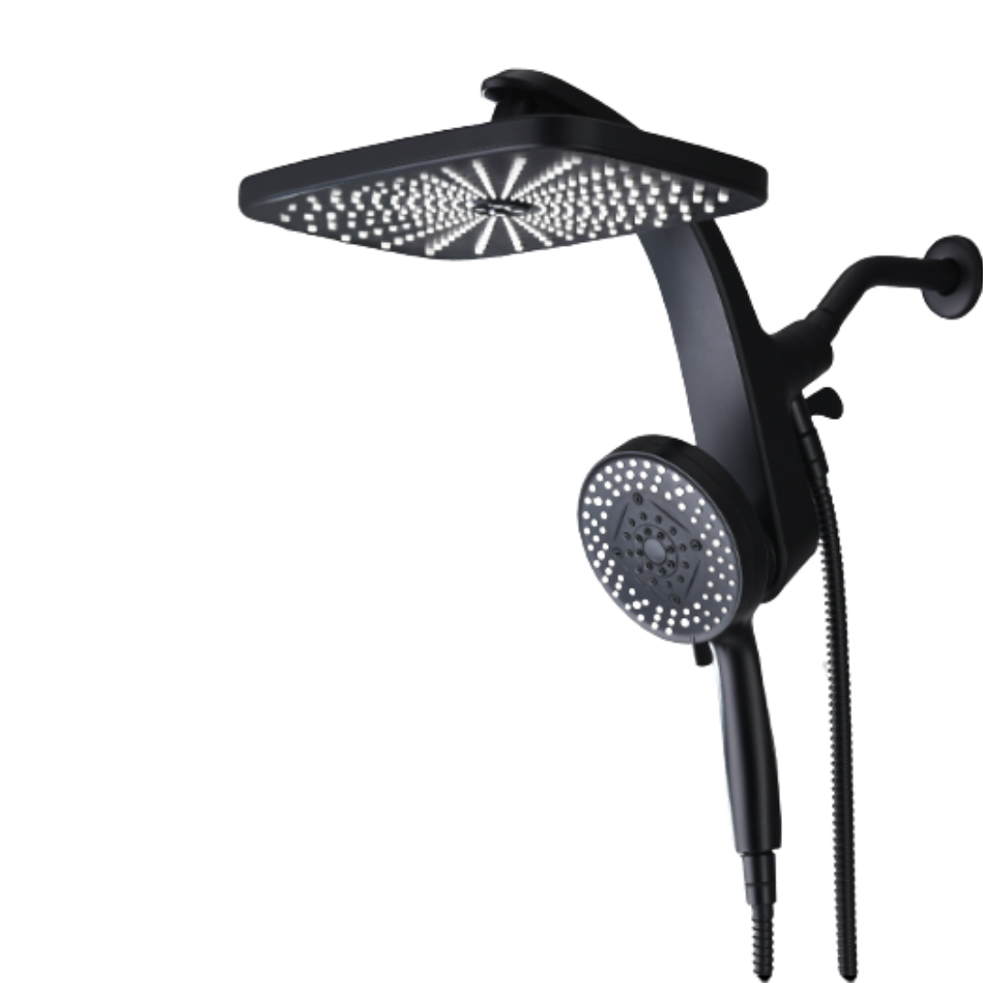 10-Function Handheld Shower with Square Rainfall System, 2.5 GPM