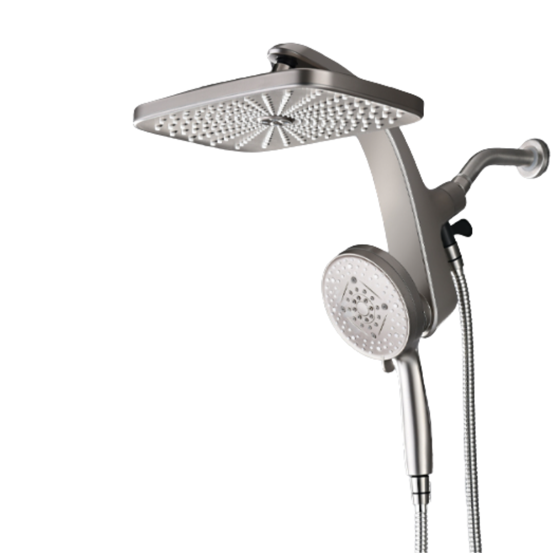 10-Function Handheld Shower with Square Rainfall System, 2.5 GPM