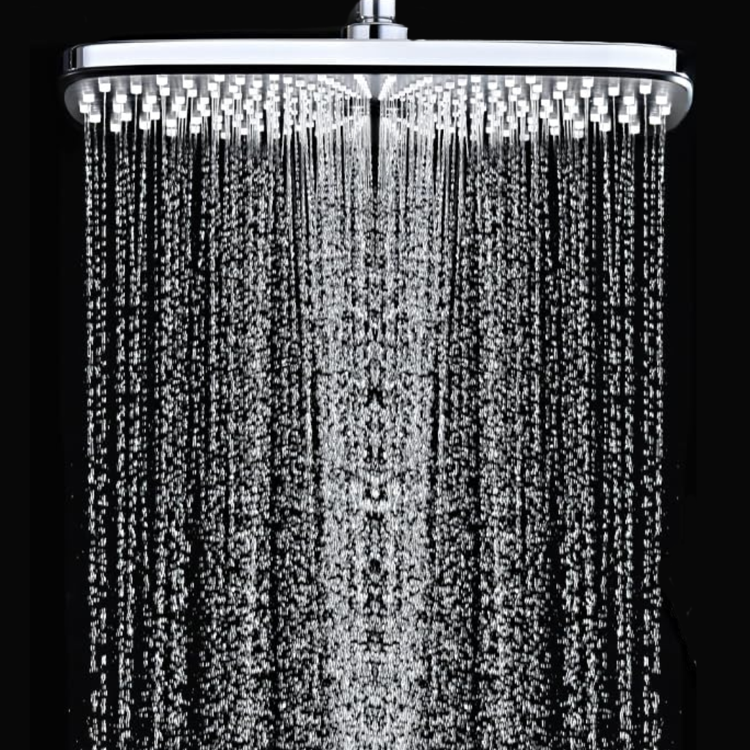 10-Function Handheld Shower with Square Rainfall System, 2.5 GPM