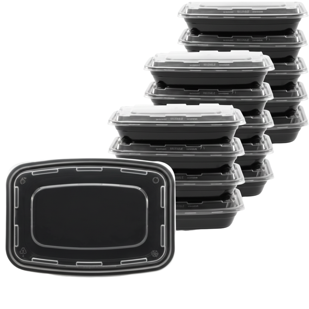 Meal Prep Containers with Snap-On Lids – Stackable Food Storage