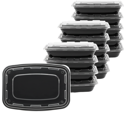 Meal Prep Containers with Snap-On Lids – Stackable Food Storage