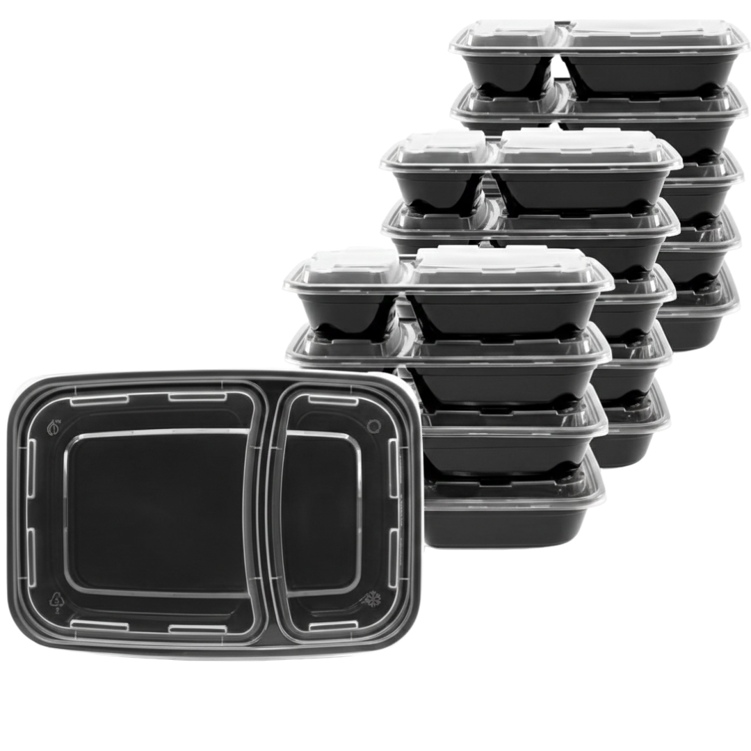 Meal Prep Containers with Snap-On Lids – Stackable Food Storage