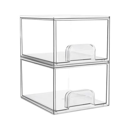Clear Acrylic Bathroom Organizer – Stackable Storage Drawers for Vanity