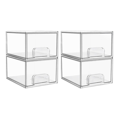 Clear Acrylic Bathroom Organizer – Stackable Storage Drawers for Vanity