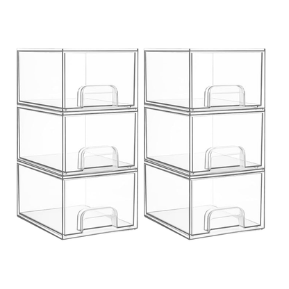 Clear Acrylic Bathroom Organizer – Stackable Storage Drawers for Vanity