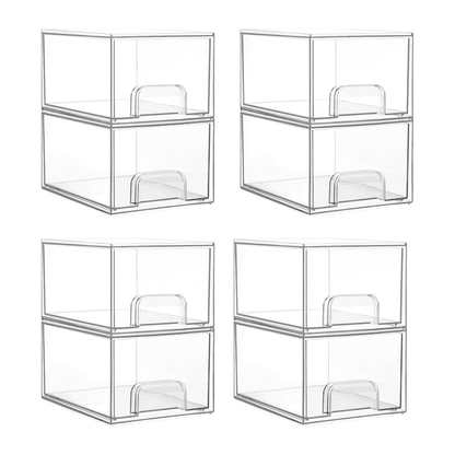 Clear Acrylic Bathroom Organizer – Stackable Storage Drawers for Vanity
