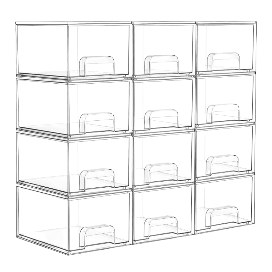 Clear Acrylic Bathroom Organizer – Stackable Storage Drawers for Vanity