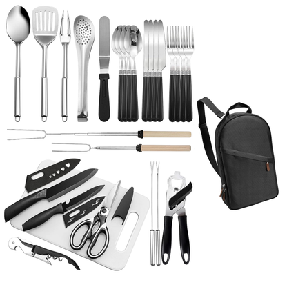 31-Piece Outdoor Cooking Tool Set in Stainless Steel Case