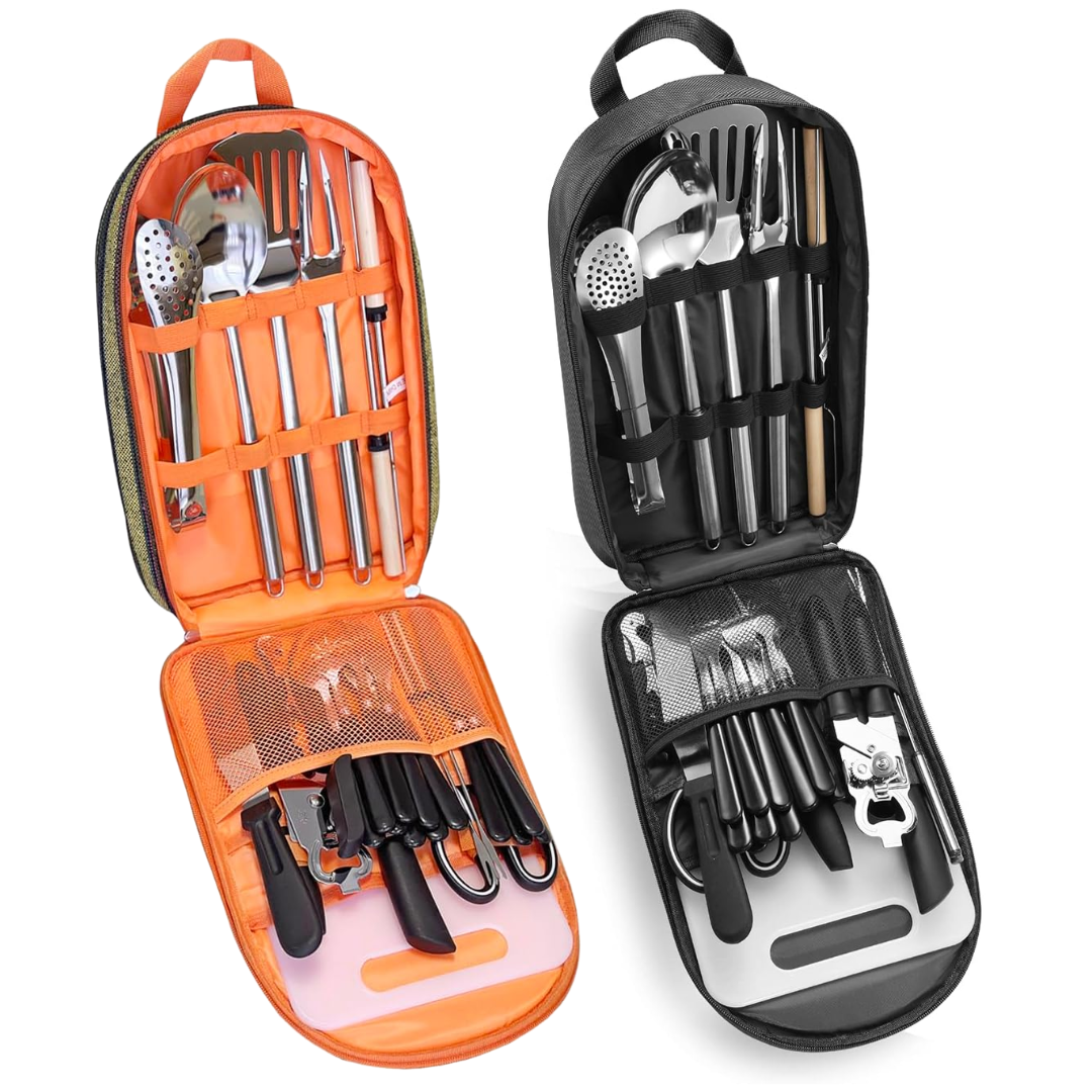 31-Piece Outdoor Cooking Tool Set in Stainless Steel Case