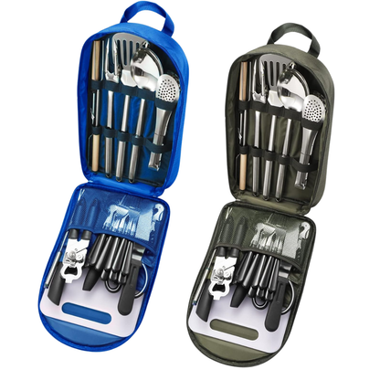 31-Piece Outdoor Cooking Tool Set in Stainless Steel Case