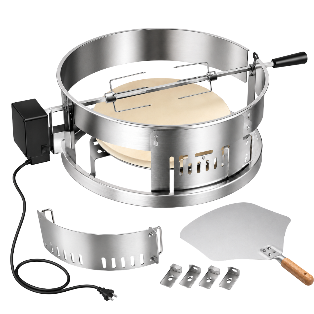 Pizza Kit for 18-Inch Kettle Grills – Stainless Steel Rotisserie