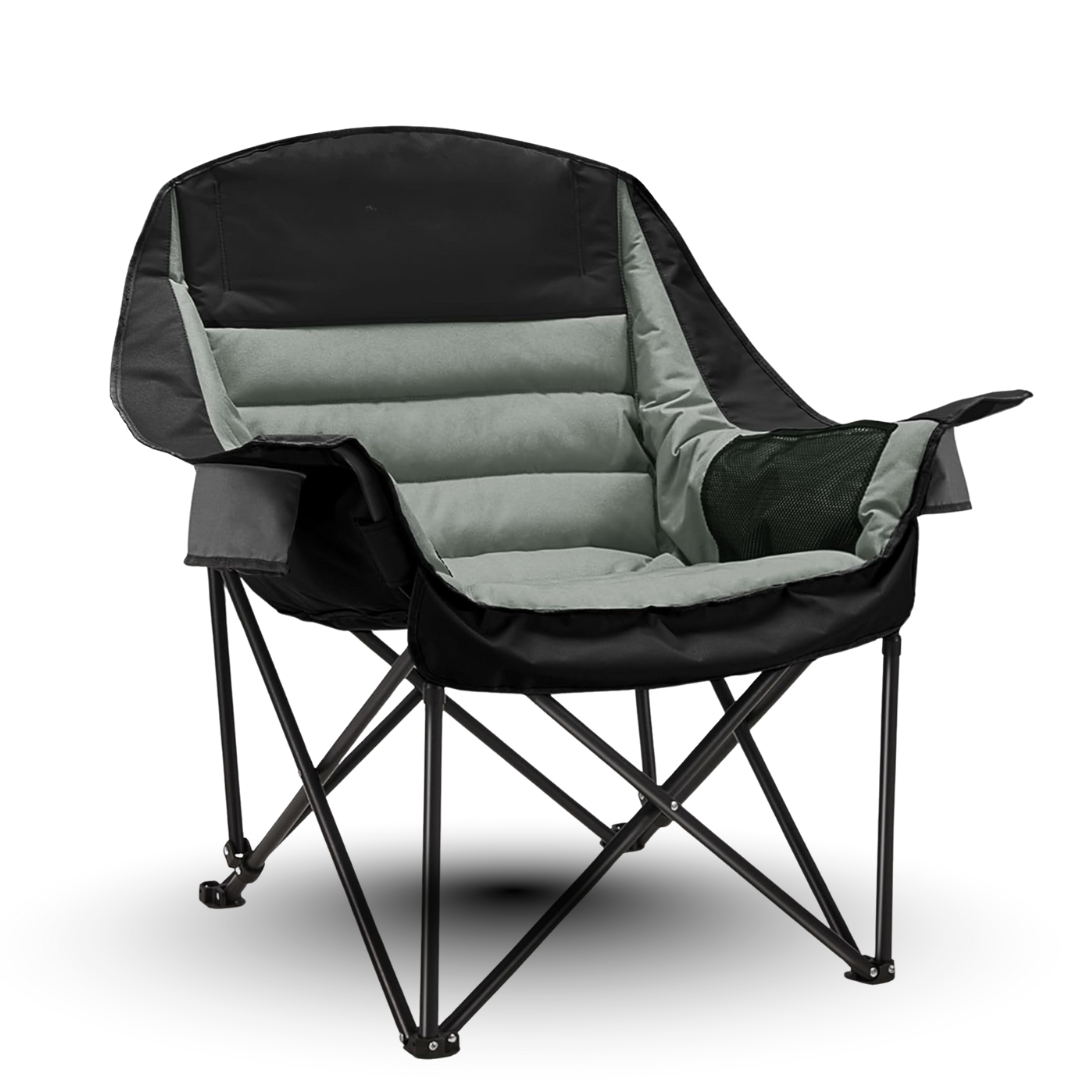 Camping Chair with Alloy Frame, Foldable Design and Storage Pockets