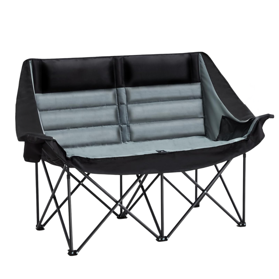 Camping Chair with Alloy Frame, Foldable Design and Storage Pockets