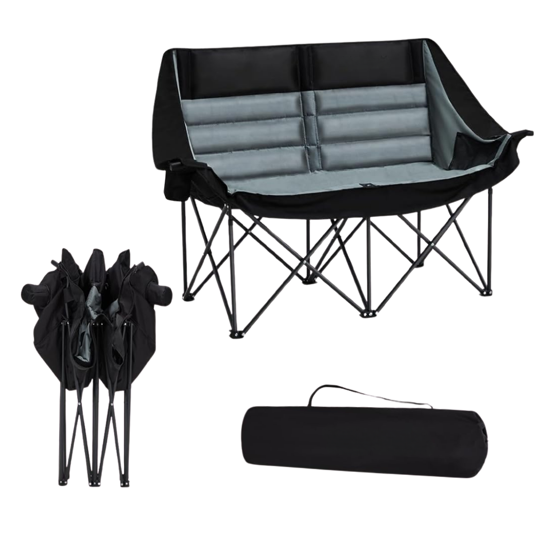 Camping Chair with Alloy Frame, Foldable Design and Storage Pockets