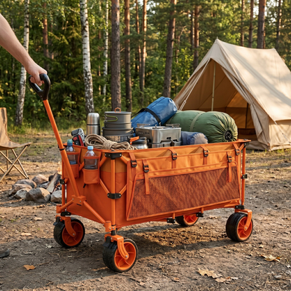 Folding Storage Cart with Steel Frame – 560 lb Load Capacity