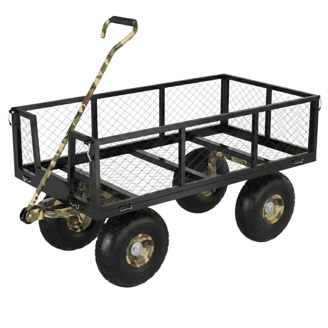 Heavy-Duty Cart with Removable Mesh Sides – 500 lb Load Capacity