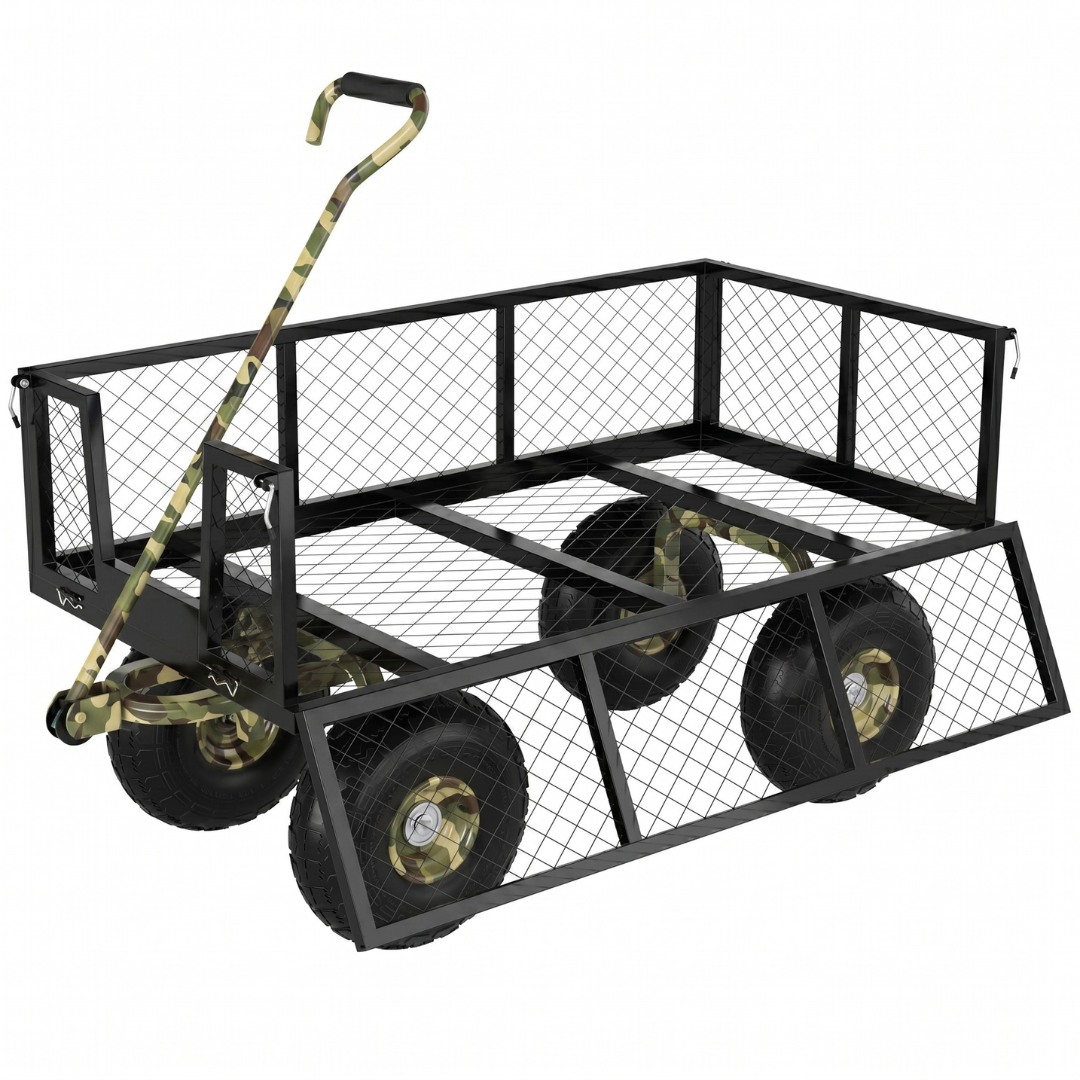 Heavy-Duty Cart with Removable Mesh Sides – 500 lb Load Capacity