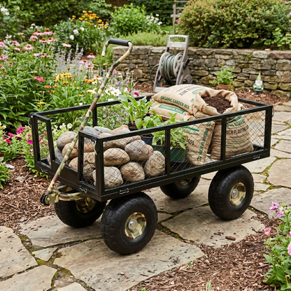 Heavy-Duty Cart with Removable Mesh Sides – 500 lb Load Capacity