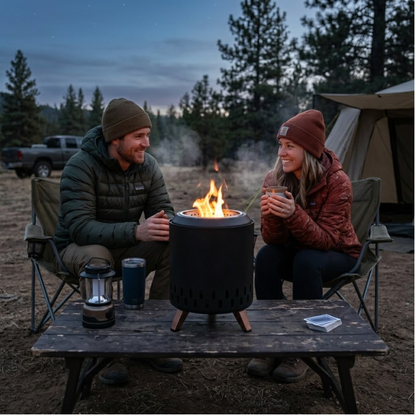 Stainless Steel Wood Pellet Burner – Smokeless Tabletop Fire Pit