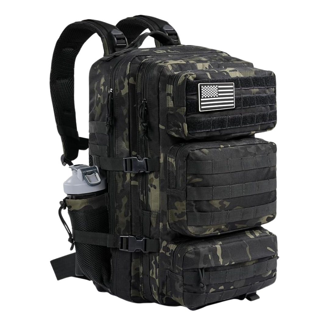 Military Style Backpack with MOLLE System and Various Pockets