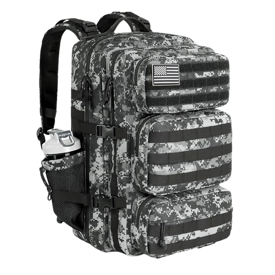 Military Style Backpack with MOLLE System and Various Pockets